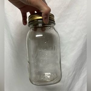 vintage 1 quart Kerr mason jar canning jar self sealing with bail and lid